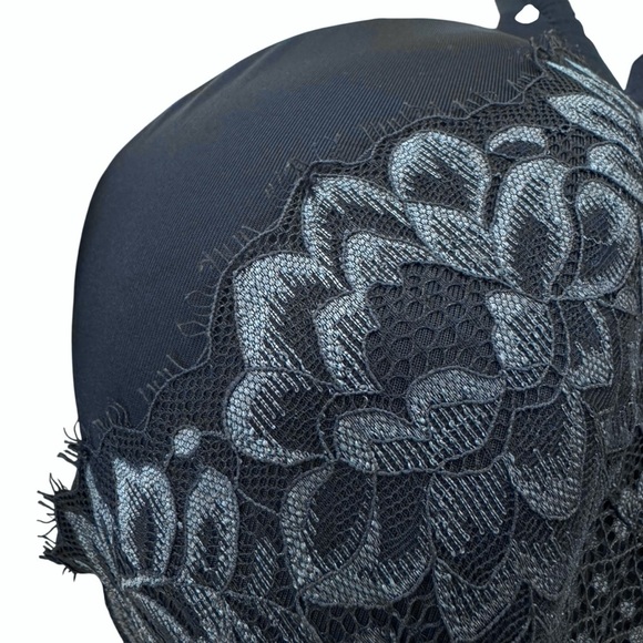 NWT Cacique Lightly Lined Underwire Full Coverage Bra Blue Lace Size 46D - Picture 11 of 14